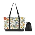 thumbnail image 7 of FORMRS Canvas Laptop Tote Bag for Women with 15.6" Computer Compartments Shoulder Handbag, Watercolor Wildflowers Pattern, 7 of 7