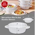 thumbnail image 3 of Bruntmor | Bake And Serve - 10 Oz Oven Safe Set Of 6 Ceramic Souffle Dishes-  Round Mini Quiche Pan, Tart Pan - Ramekins-Baking Mini Pie Dish w/Handles For Pudding, Creme Brulee, Souffle, White, 3 of 8