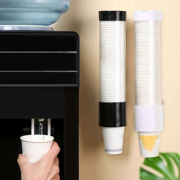 ABPWLY Paper Cup Dispenser, Pull Type Water Cup Dispenser Automatic Cupping Device Cup Holders Home Cooler Wall 70 Cups Container for Home, Office