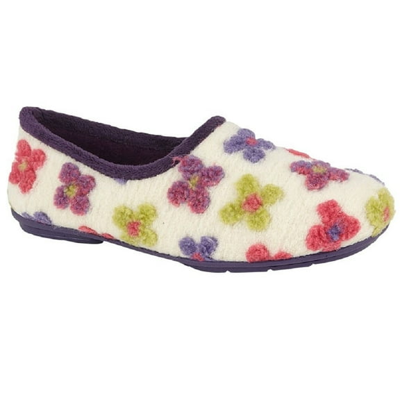 Sleepers Womens Gracie Floral Memory Foam Slippers