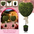 thumbnail image 5 of 2PCS Valentines Heart Shaped Topiary 30'' Artificial Snowman Shaped Topiary Tree Pot with Bow Tie Boxwood Topiaries for Valentine's Day Indoor Outdoor Home Porch Decor, Valentines Gift, 5 of 9