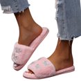thumbnail image 3 of WOYY Women's House Slippers Rhinestone Decorative Open Toe Comfortable Flat Home Shoes, 3 of 8