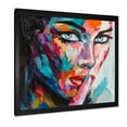 thumbnail image 2 of Designart 'Abstract Portrait Of A Young Woman With Blue Eyes II' Modern Framed Art Print, 2 of 4