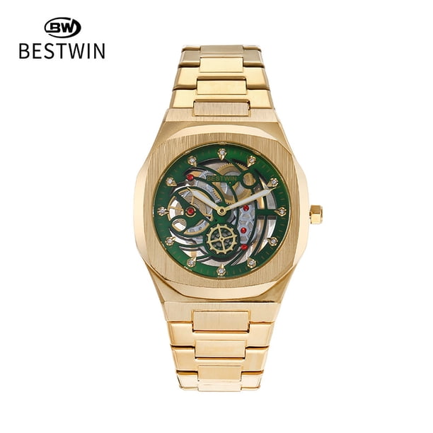 Bestwin Wristwatch Quartz Wholesale Fashion Skeleton Butterfly Clasp Exhibition Caseback Men's Quartz Wrist Watch - Luxury Waterproof Fashion Business Casual Sport Watches with Luminous Calendar Analo