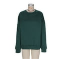 thumbnail image 5 of HOMBOM Sweatshirts for Women Lightweight Solf Pullover Army Green Crew Neck Long Sleeve Hoodless Plain Womens Tops, 5 of 6