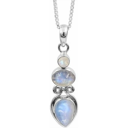 Moonstone Necklace Silver Pendant Necklaces Three Stone Pendant Necklace Women s Necklace Handmade Pendant Necklaces Gift for Her