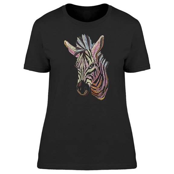 Colorful Zebra Sketch Tee Women's -Image by Shutterstock