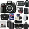 Nikon D610 Digital SLR Camera Body with 28-300mm VR Lens + 64GB Card + Case + Battery & Charger + Tripod + Grip + Flash + GPS Unit Kit