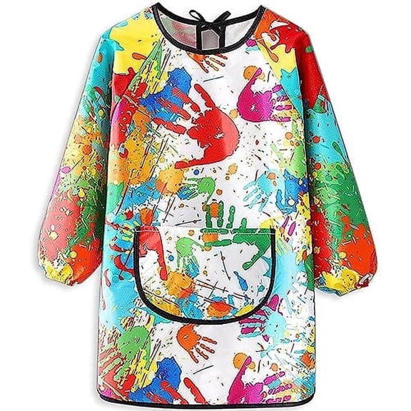 Zireot Kids Waterproof Smock – Long Sleeve Stain & Oil Resistant, Easy-Clean Adjustable Design – Ideal for Painting, Mealtime, Kitchen Use – Ages 8-14 Years