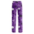 thumbnail image 5 of Purple 2026 Lounge Pj Bottoms Wide Leg Sleep Pant Halloween Cosplay Cute Pajama Pants Classic Trousers Gifts for Adults, Theme Parties, Costume Parties,Dress-Up S, 5 of 5