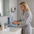 thumbnail image 4 of WDOBM Reusable Washcloths, Unisex Color‑Block Coral Fleece Bath Hair‑Drying Towel, Highly Absorbent Quick Dry Machine Washable, Lightweight Sport Towels for Bathroom Salon, 4 of 6