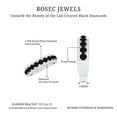 thumbnail image 5 of Lab Created Black Diamond Half Eternity Band Ring with Diamond (AAAA Quality), 18K White Gold, US 6.50, 5 of 8
