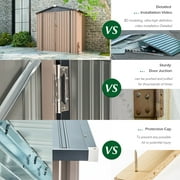 YODOLLA 10 x 8 ft. Outdoor Metal Storage Shed with Sliding Roof & Lockable Door