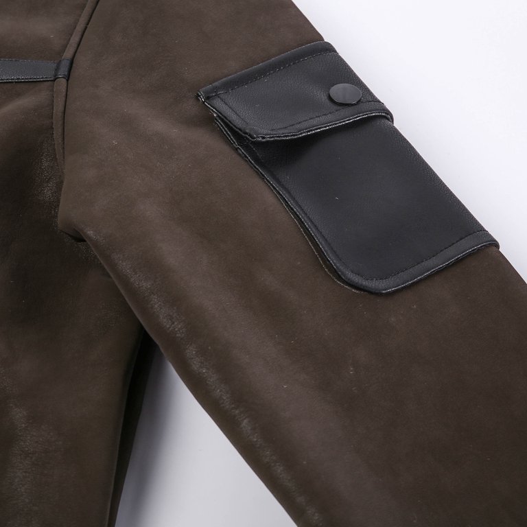 Floleo Men Coat Clearance Summer Fall Men's Leather Plus Fleece
