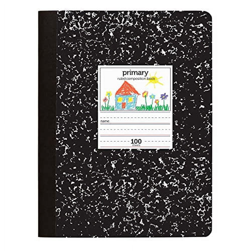 (12 pack) Office Depot Primary Marble Composition Book, 7 1/2in x 9 3/4in, Primary Ruled, 100 Sheets, Black/White, 400-003-273