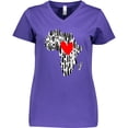 thumbnail image 3 of Inktastic Black History Month Ink Print African Heart Women's V-Neck T-Shirt, 3 of 5