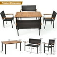 thumbnail image 3 of Gymax 5PCS Rattan Outdoor Dining Set Patio Furniture Set w/ Wooden Tabletop, 3 of 10