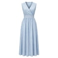 thumbnail image 6 of Ovbmpzd Summer Long Wedding Guest Dresses for Women And Women'S Plus Elegant Striped Printed formal Dresses V-Neck White Sleeveless Tank Dresses,XXXL, 6 of 6