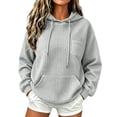thumbnail image 3 of MLCDZ Women Fall Waffle Hoodies Pullover Hooded Long Sleeves Sweatshirt Drawstring Loose Fit Vacation Travel Oversized Tops with Pocket, 3 of 7