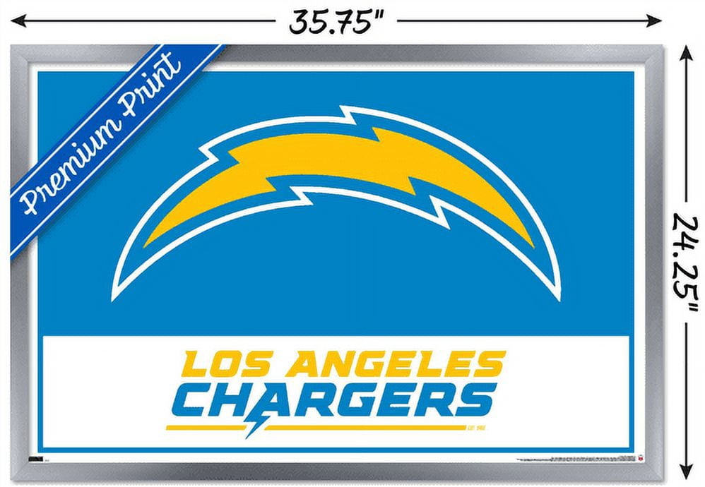 NFL Los Angeles Chargers - Logo 21 Wall Poster, 22.375" x 34", Framed