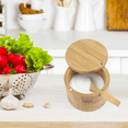 thumbnail image 5 of Premium Bamboo Salt Container, Salt Cellar with Magnetic Swivel Lid - Salt Box with Spoon, 5 of 5