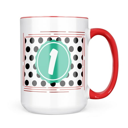 

Neonblond Monogram 1 Black White Polka Dots Mug gift for Coffee Tea lovers