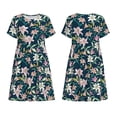 thumbnail image 3 of Bixox Women's Short Sleeve Summer Dress Loose Swing Knee Length Dresses with Pockets-Lilies Flowers, 3 of 7