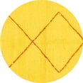 thumbnail image 1 of Ahgly Company Indoor Round Solid Yellow Modern Area Rugs, 3' Round, 1 of 4