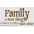 thumbnail image 3 of Family the Best Things to Hold to in Life Is Each Other Wall Sticker Vinyl Saying Quote Decal 23x12-Inch Chocolate Brown, 3 of 3