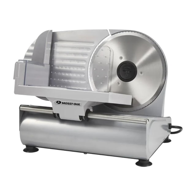Rebanadora de Jamón y Carne Mossy Oak Cortadora de Alimentos 7.5 Pulgadas de Acero Inoxidable y Grosor Ajustable 150W