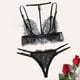 thumbnail image 5 of Gibobby Lenceria para mujer sexy Día de San Valentín Tanga S-2XL Halter Mujeres Conjunto floral Sujetador con cuello en V Negro abierta Encaje Lencería Íntimos(Negro, XL), 5 of 5