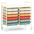 thumbnail image 1 of Costway 12 Drawers Rolling Cart Storage Scrapbook Paper Studio Organizer Bins Macaron, 1 of 10