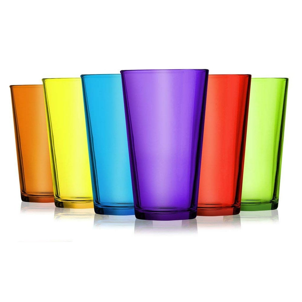 Party Color Full Accent 16 Oz Mixing Glasses Set Of 6 By Tabletop King Additional Vibrant