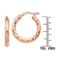 thumbnail image 2 of Primal Gold 14 Karat Rose Gold 3x15mm Diamond-cut Hoop Earrings, 2 of 4