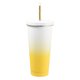 thumbnail image 2 of Taza de agua para coche de 750 ml, frascos de vacío de paja con gradiente a prueba de fugas, taza de café (amarillo) Likrtyny Para Estrenar, 2 of 8