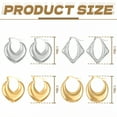 thumbnail image 3 of DESIGNICE 4 Pairs Statement Earrings for Women,Stainless Steel Plated C-Shaped Hoop Gold Earrings,Hoop Earrings Birthday Jewelry Gift for Her,Style1, 3 of 7