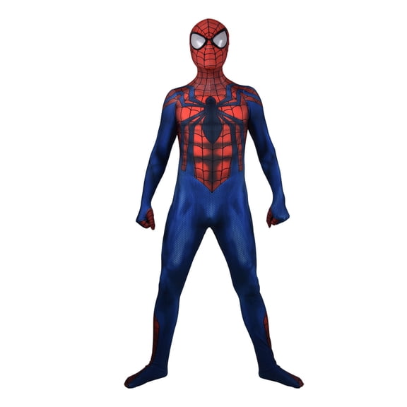 Superhero Cosplay Jumpsuit for Adults, Adult Spiderlike Cosplay Costume Jumpsuit, Full Body Lycra Spandex Bodysuit Zentai Suit Halloween Dress Up Clothes Costume Accessories, Deep Red, XL