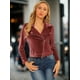 thumbnail image 2 of Chaqueta de Motociclista Allegra K Terciopelo Rosa M, 2 of 6