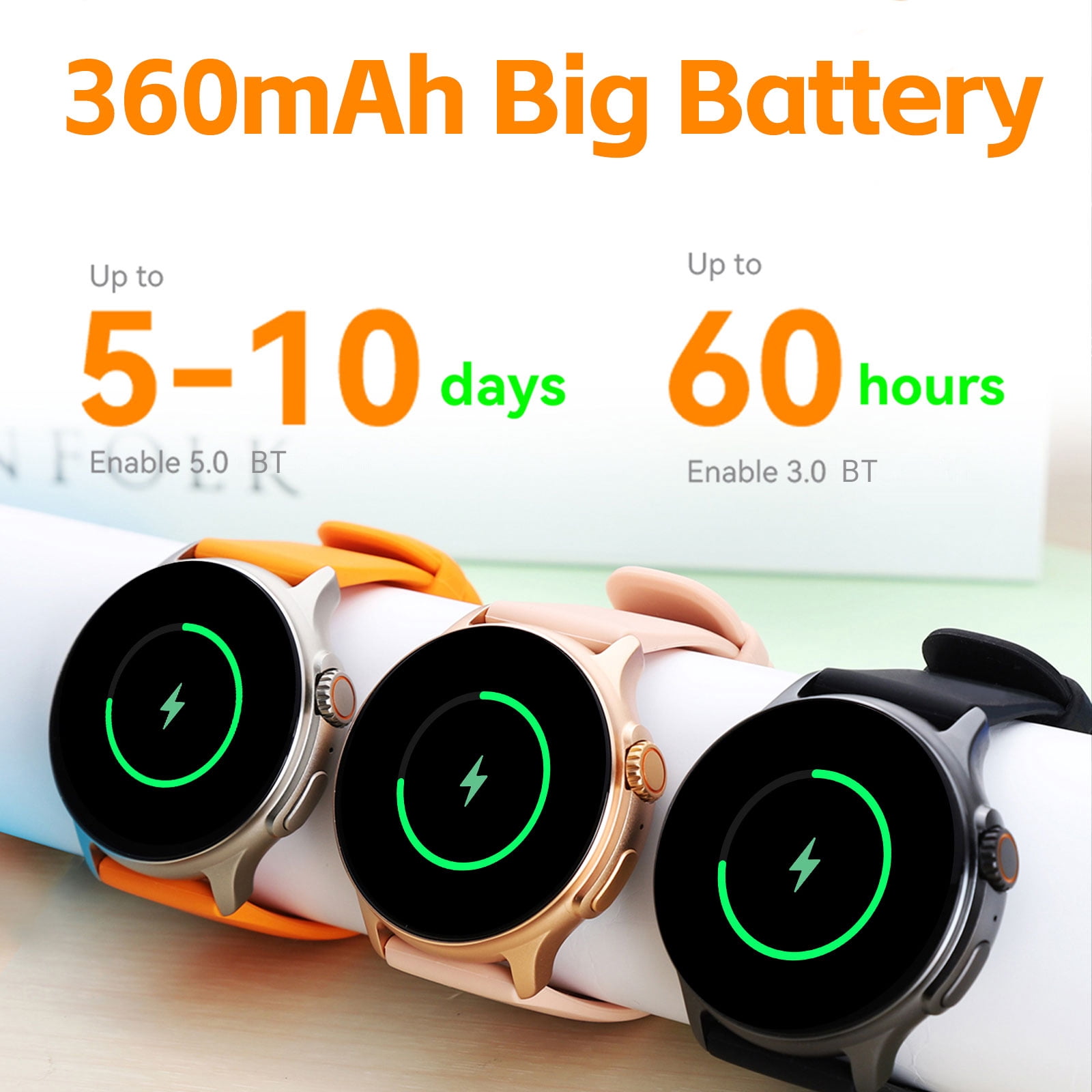 EIGIIS Smart Watch Answer Make Call AMOLED Smartwatch for Android and iOS Phones with Bluetooth Call/Dial Fitness Activity Tracking