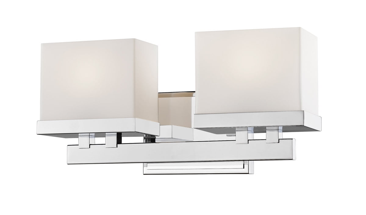 Bathroom Vanity 2 Light With Chrome Finish Steel LEDIntegrated Bulb 14