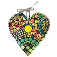 thumbnail image 1 of Decoración del hogar grandes mosaicos de jardín corazón puerta ventana colgante al aire libre arte de la pared signo de bienvenida adornos XBTCLXEBCO Colgante en forma de corazón, estampados de flores., 1 of 5