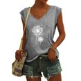 thumbnail image 2 of Birdeem Mode Décontractée pour Femmes Chemises Imprimées Manches Courtes Tee-Shirt Ample Grande Taille Blouse Col en V, 2 of 9
