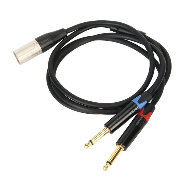 Divisor XLR Maleto Dual TS Mono Y, adaptador doble de 1/4 de pulgada a convertidor Cable divisor en Y doble de pulgada a XLR macho construido para profesionales