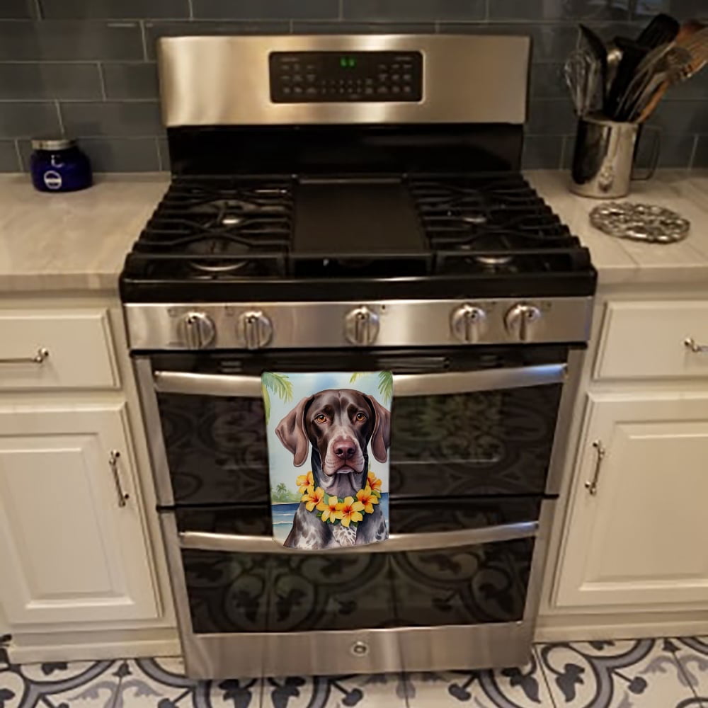 Carolines Treasures DAC6439KTWL 25 x 15 in. German Shorthaired Pointer Luau Kitchen Towel