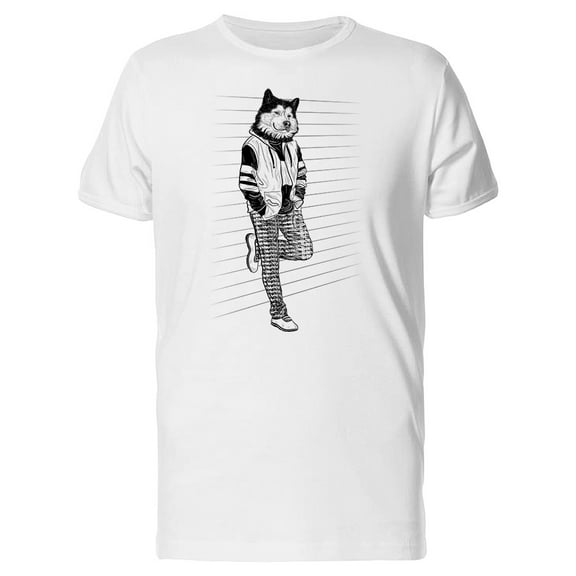 Hipster Dog On The Wall T-Shirt Men -Image by Shutterstock, Male 4X-Large