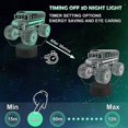 thumbnail image 4 of Qinwei Monster Trucks Night Light Busgo 3D Illusion Lamp 16 Colors Changing with Remote Control Creative Birthday Gifts for Kids Boys Bedroom Decor, 4 of 5