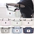 thumbnail image 5 of Bolsa organizadora universal de nailon JanHm para cochecito de bebé gran capacidad flor rosa, 5 of 5