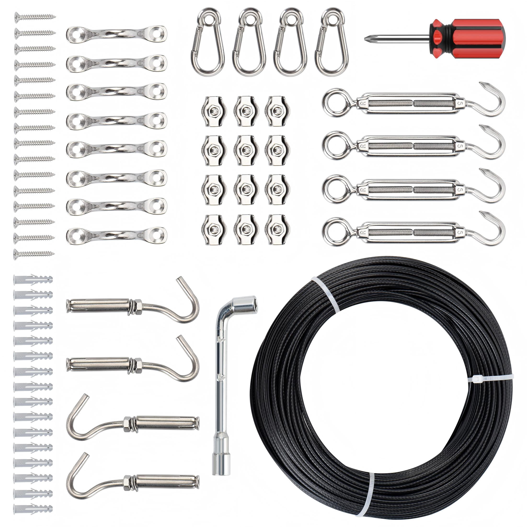 HT Globe String Light Hanging Kit with 170 Feet Cable Guide Wire