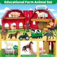 thumbnail image 3 of Farm Animals Toys Ellinjan Big Red Barn con figuras y tractor, 3 of 7