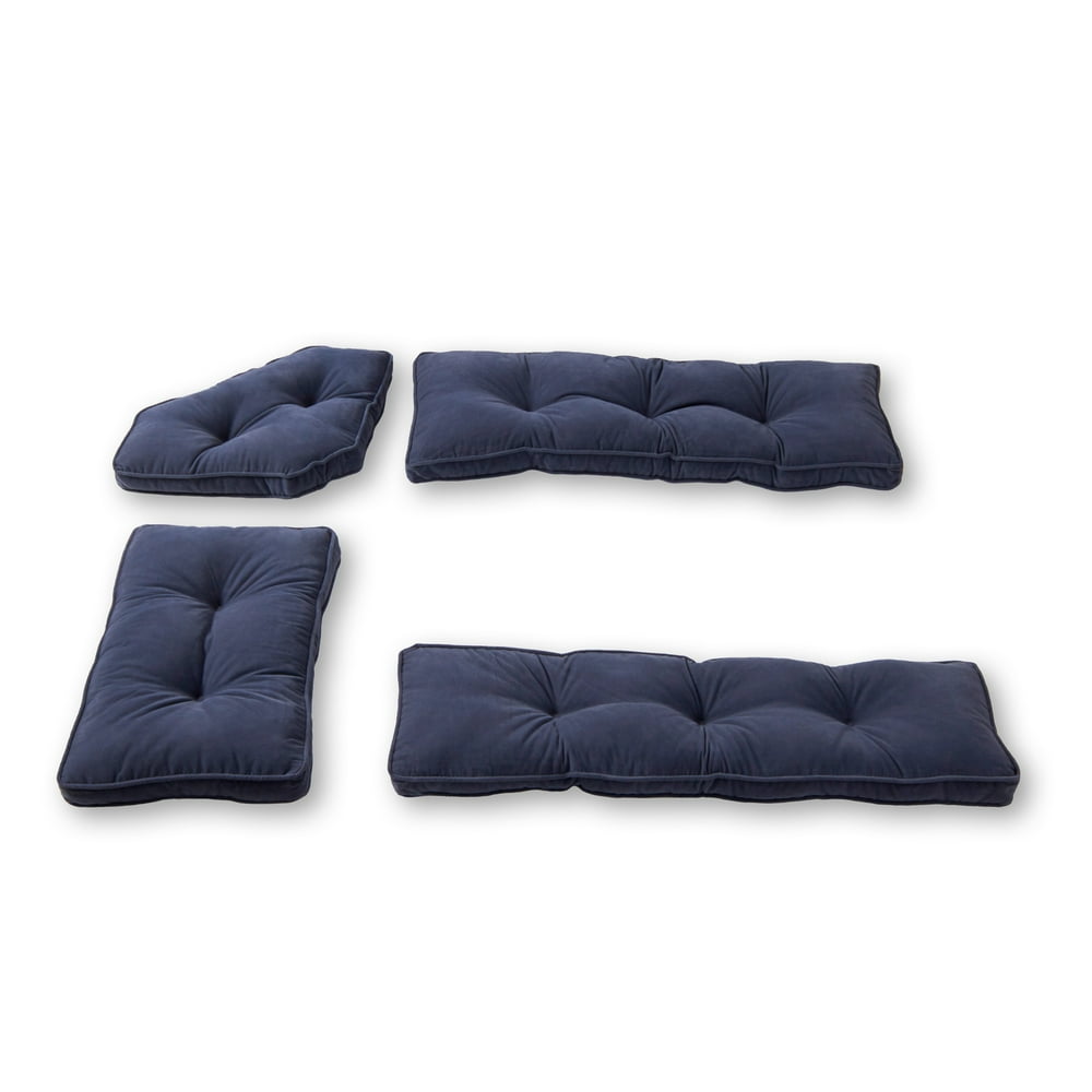 Hyatt 4-Piece Solid Microfiber Kitchen Nook Cushion Set - Walmart.com ...